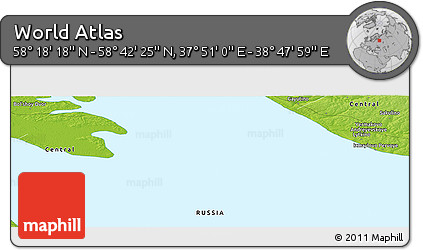 Physical Panoramic Map of the Area around 58° 30' 22" N, 38° 19' 30" E