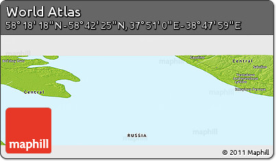 Physical Panoramic Map of the Area around 58° 30' 22" N, 38° 19' 30" E
