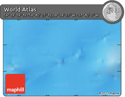 Physical Map of the Area around 58° 30' 22" N, 38° 10' 29" W