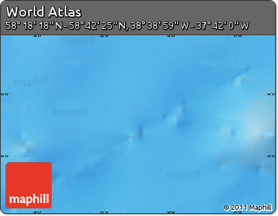 Physical Map of the Area around 58° 30' 22" N, 38° 10' 29" W