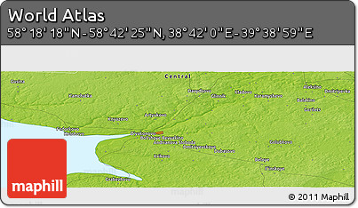 Physical Panoramic Map of the Area around 58° 30' 22" N, 39° 10' 29" E