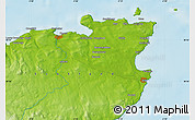 Physical Map of the area around 58° 30' 22" N, 3° 19' 30" W