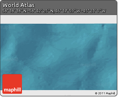 Satellite 3D Map of the Area around 58° 30' 22" N, 45° 49' 30" W