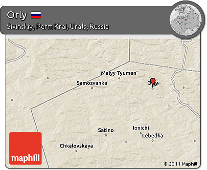 Shaded Relief 3D Map of Orly
