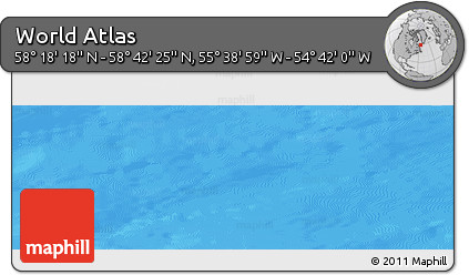 Physical Panoramic Map of the Area around 58° 30' 22" N, 55° 10' 29" W