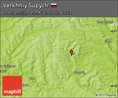 Physical Map of Verkhniy Supych