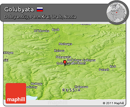 Physical Panoramic Map of Golubyata
