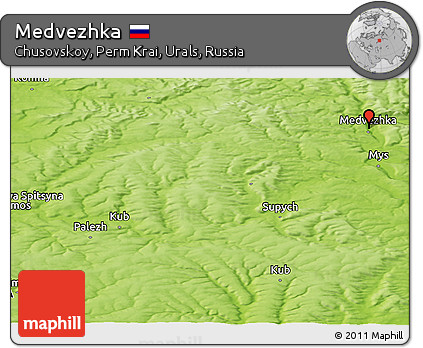 Physical Panoramic Map of Medvezhka