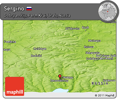 Physical Panoramic Map of Sergino