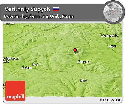 Physical Panoramic Map of Verkhniy Supych
