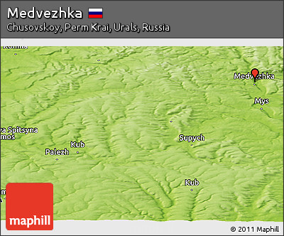 Physical Panoramic Map of Medvezhka