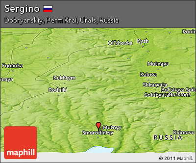 Physical Panoramic Map of Sergino