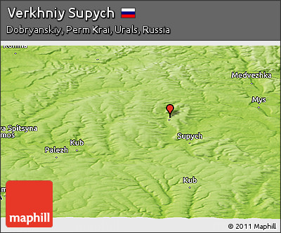 Physical Panoramic Map of Verkhniy Supych