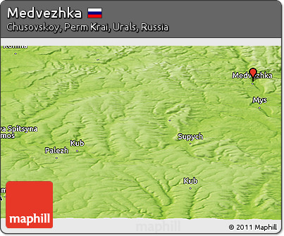 Physical Panoramic Map of Medvezhka