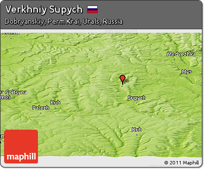 Physical Panoramic Map of Verkhniy Supych