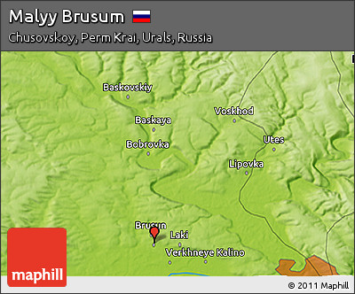 Physical 3D Map of Malyy Brusum