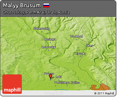 Physical 3D Map of Malyy Brusum
