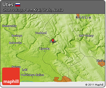 Physical 3D Map of Utës