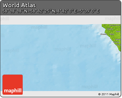Physical 3D Map of the Area around 58° 30' 22" N, 5° 10' 30" E