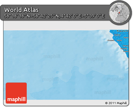 Political 3D Map of the Area around 58° 30' 22" N, 5° 10' 30" E