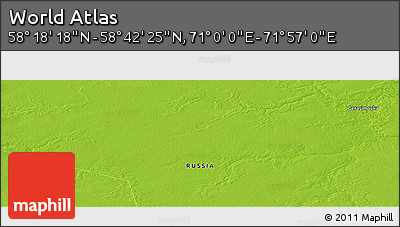 Physical Panoramic Map of the Area around 58° 30' 22" N, 71° 28' 29" E