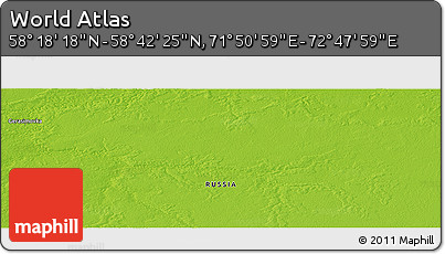Physical Panoramic Map of the Area around 58° 30' 22" N, 72° 19' 29" E