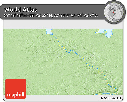 Political 3D Map of the Area around 58° 30' 22" N, 72° 10' 30" W