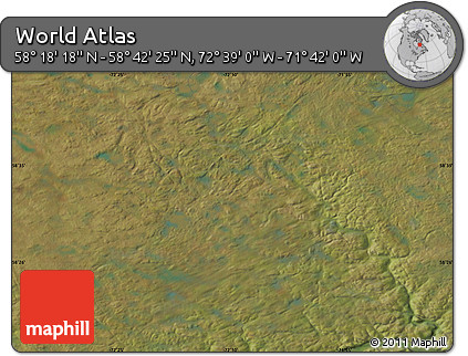 Satellite Map of the Area around 58° 30' 22" N, 72° 10' 30" W