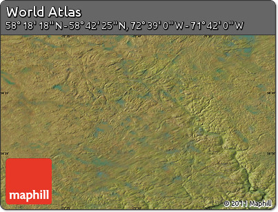 Satellite Map of the Area around 58° 30' 22" N, 72° 10' 30" W