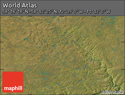 Satellite Map of the Area around 58° 30' 22" N, 72° 10' 30" W