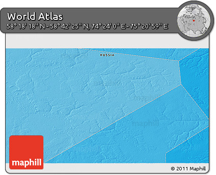 Political 3D Map of the Area around 58° 30' 22" N, 74° 52' 30" E