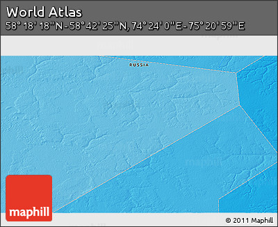 Political 3D Map of the Area around 58° 30' 22" N, 74° 52' 30" E