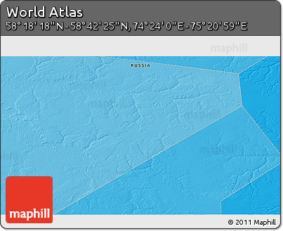 Political 3D Map of the Area around 58° 30' 22" N, 74° 52' 30" E
