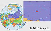Political Location Map of the area around 58° 30' 22" N, 75° 43' 29" E