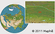Satellite Location Map of the area around 58° 30' 22" N, 75° 43' 29" E