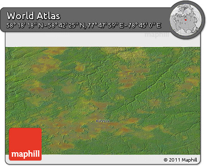 Satellite 3D Map of the Area around 58° 30' 22" N, 78° 16' 30" E