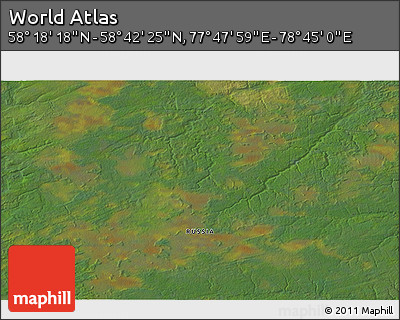Satellite 3D Map of the Area around 58° 30' 22" N, 78° 16' 30" E
