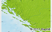 Physical Map of the area around 58° 30' 22" N, 78° 7' 30" W