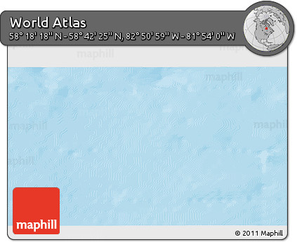 Shaded Relief 3D Map of the Area around 58° 30' 22" N, 82° 22' 30" W