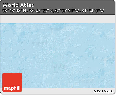 Shaded Relief 3D Map of the Area around 58° 30' 22" N, 82° 22' 30" W