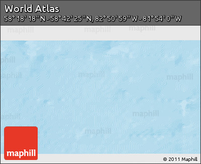 Shaded Relief 3D Map of the Area around 58° 30' 22" N, 82° 22' 30" W