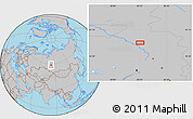 Gray Location Map of the area around 58° 30' 22" N, 83° 22' 30" E