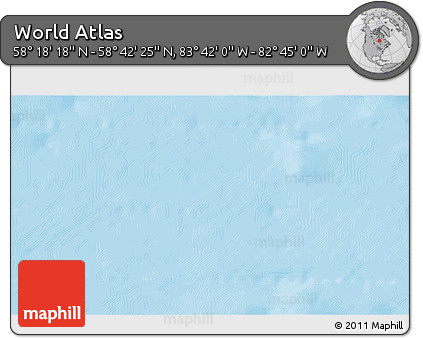 Physical 3D Map of the Area around 58° 30' 22" N, 83° 13' 29" W