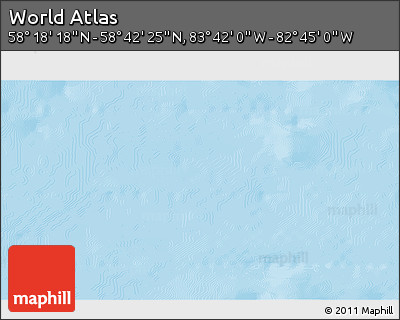 Physical 3D Map of the Area around 58° 30' 22" N, 83° 13' 29" W