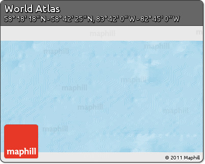 Physical 3D Map of the Area around 58° 30' 22" N, 83° 13' 29" W