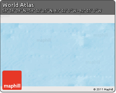 Shaded Relief 3D Map of the Area around 58° 30' 22" N, 83° 13' 29" W
