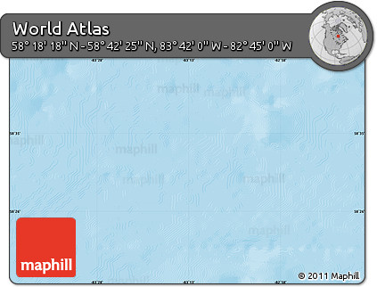 Physical Map of the Area around 58° 30' 22" N, 83° 13' 29" W