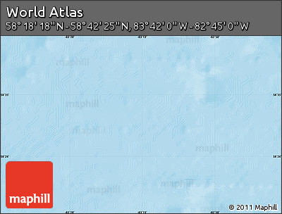 Physical Map of the Area around 58° 30' 22" N, 83° 13' 29" W