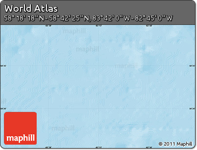 Physical Map of the Area around 58° 30' 22" N, 83° 13' 29" W