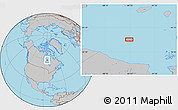 Gray Location Map of the area around 58° 30' 22" N, 84° 55' 30" W